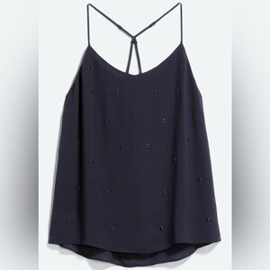 NWT Greylin from stitch fix Tristen Grommet Detail Blouse Size M Navy